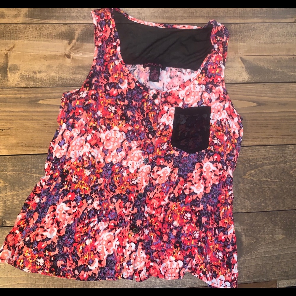 Material Girl button down sleeveless top